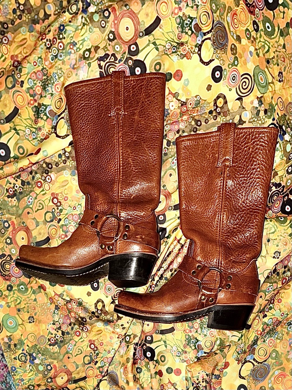 Frye 12R Harness Boot in Cognac Leather with Black Soles, Vintage 2004 - Picture 11 of 16